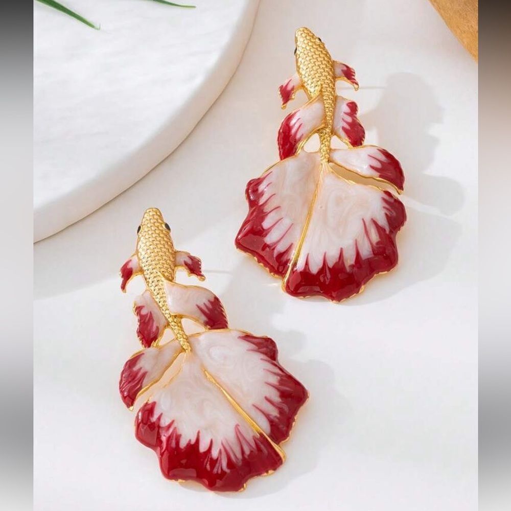 red fish Earrings A1252